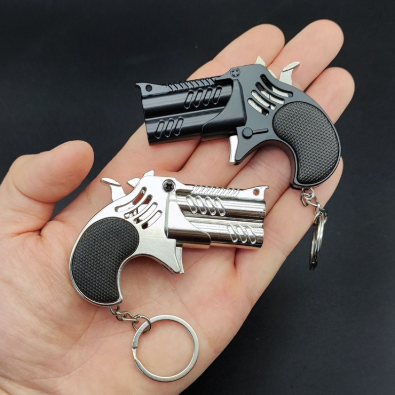 Model Kit Revolver - 1Pcs Mini Keychain Metal Rubber Band