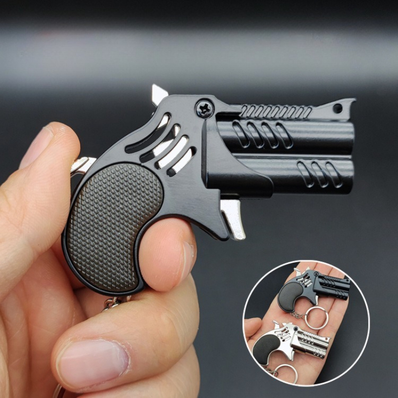 Model Kit Revolver - 1Pcs Mini Keychain Metal Rubber Band