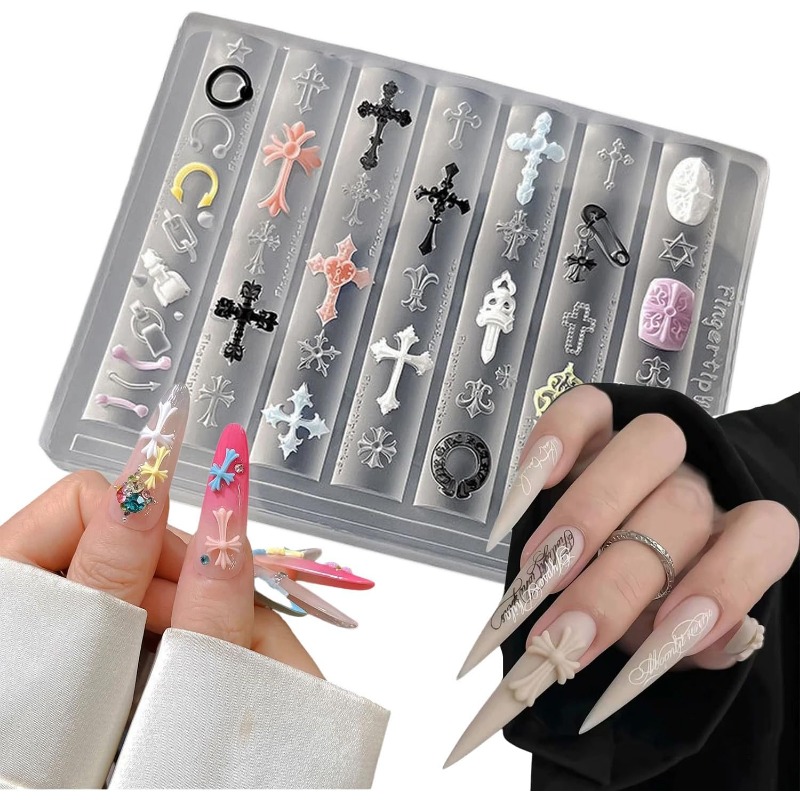 Silicone Cross Nail Art Molds  - Model Kit For Beginners ulasan dan harga