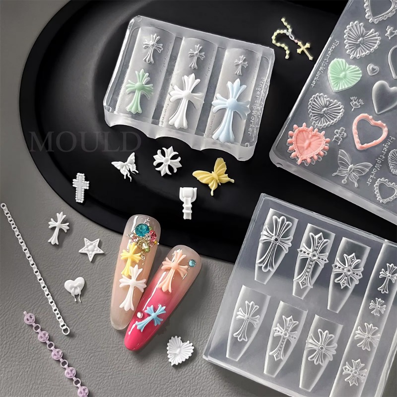 Silicone Cross Nail Art Molds  - Model Kit For Beginners ulasan dan harga