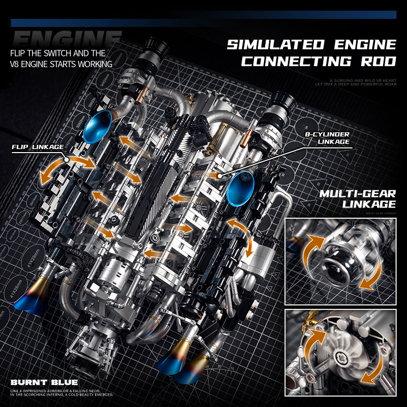 Technical Supercar V8 Engine B - Model Kit Engine ulasan dan harga