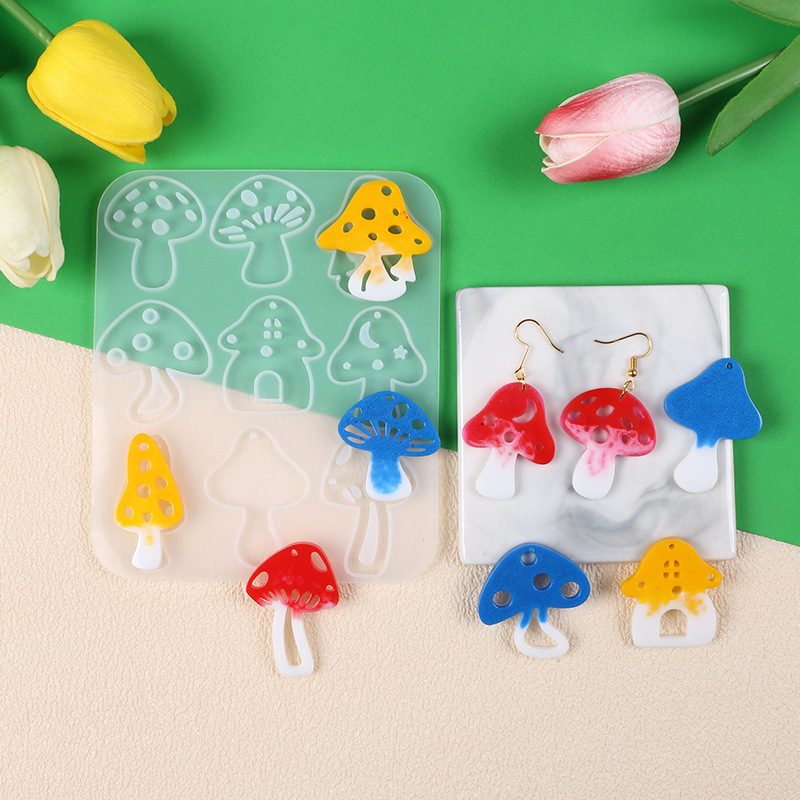 Multi Style Mushrooms Earring  - Model Kit Resin ulasan dan harga