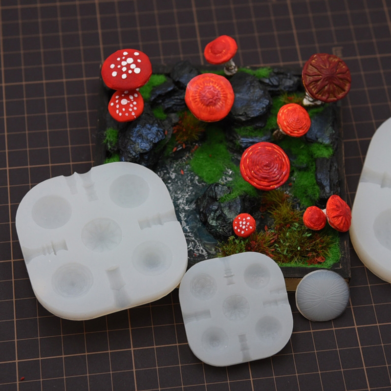 2pcs/set Mini Mushroom Silicon - Model Kit Resin ulasan dan harga